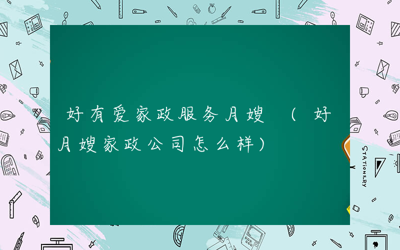 好有爱家政服务月嫂 (好月嫂家政公司怎么样)